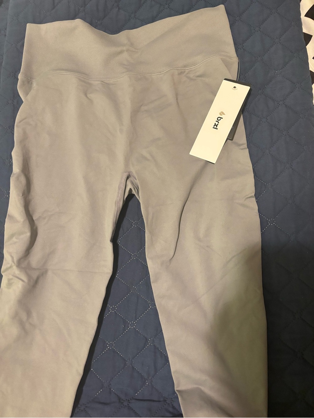 High-Rise Gray Women’s Leggings with Wide Waistband
